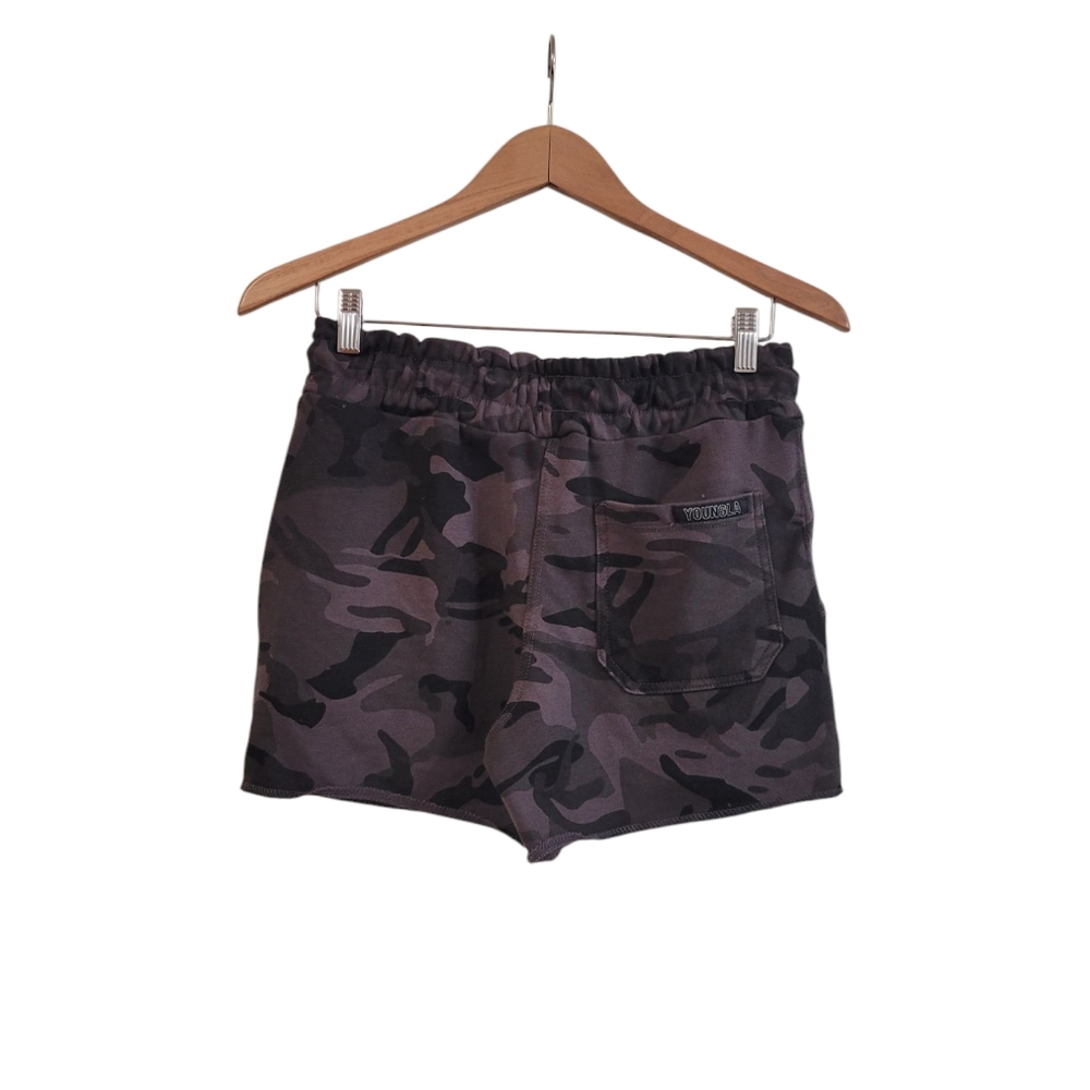 YoungLA Shorts Men's Camouflage French Terry Sweat Shorts Medium Workout - Picture 3 of 6